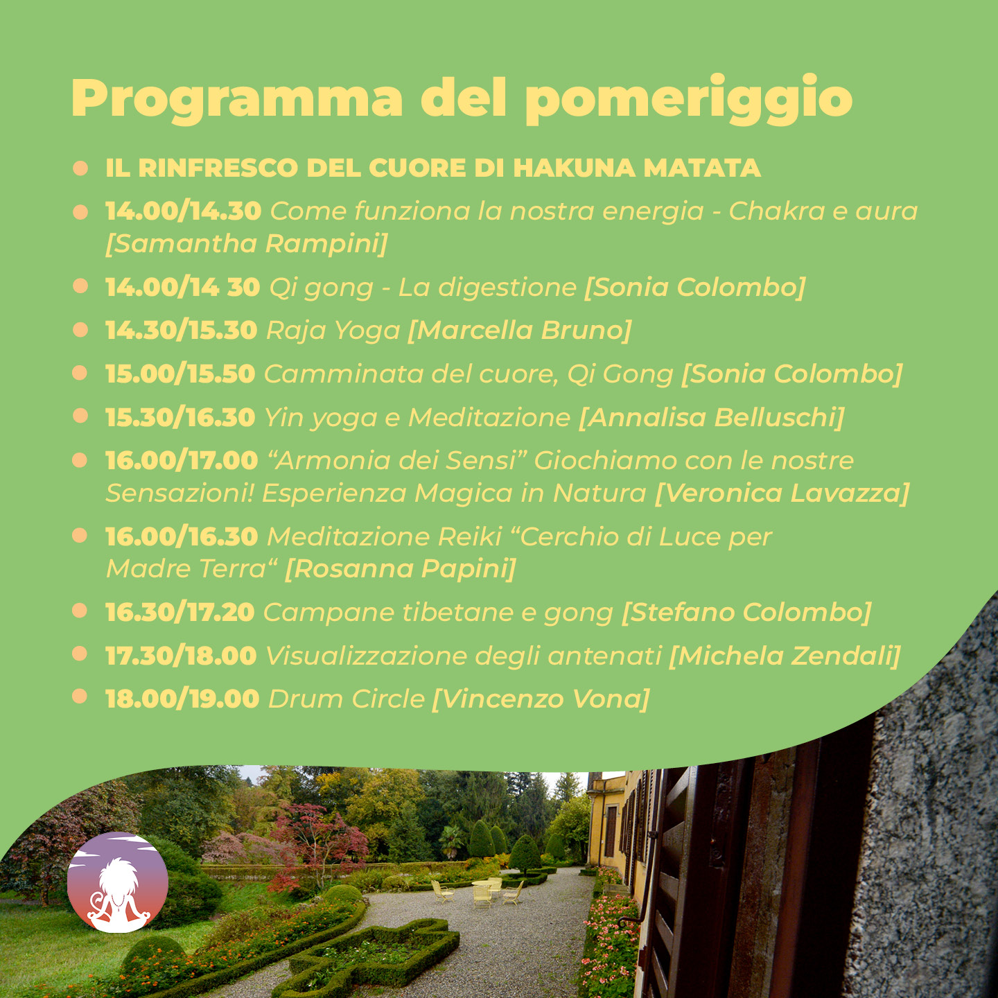 Programma del pomeriggio